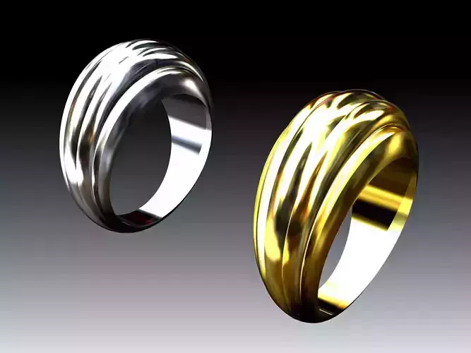 Unisex-Rings with Wavy Design for Everyday Wearing