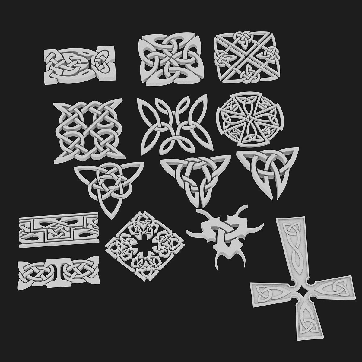 Celtic ornament pack 3 model 3D model_4