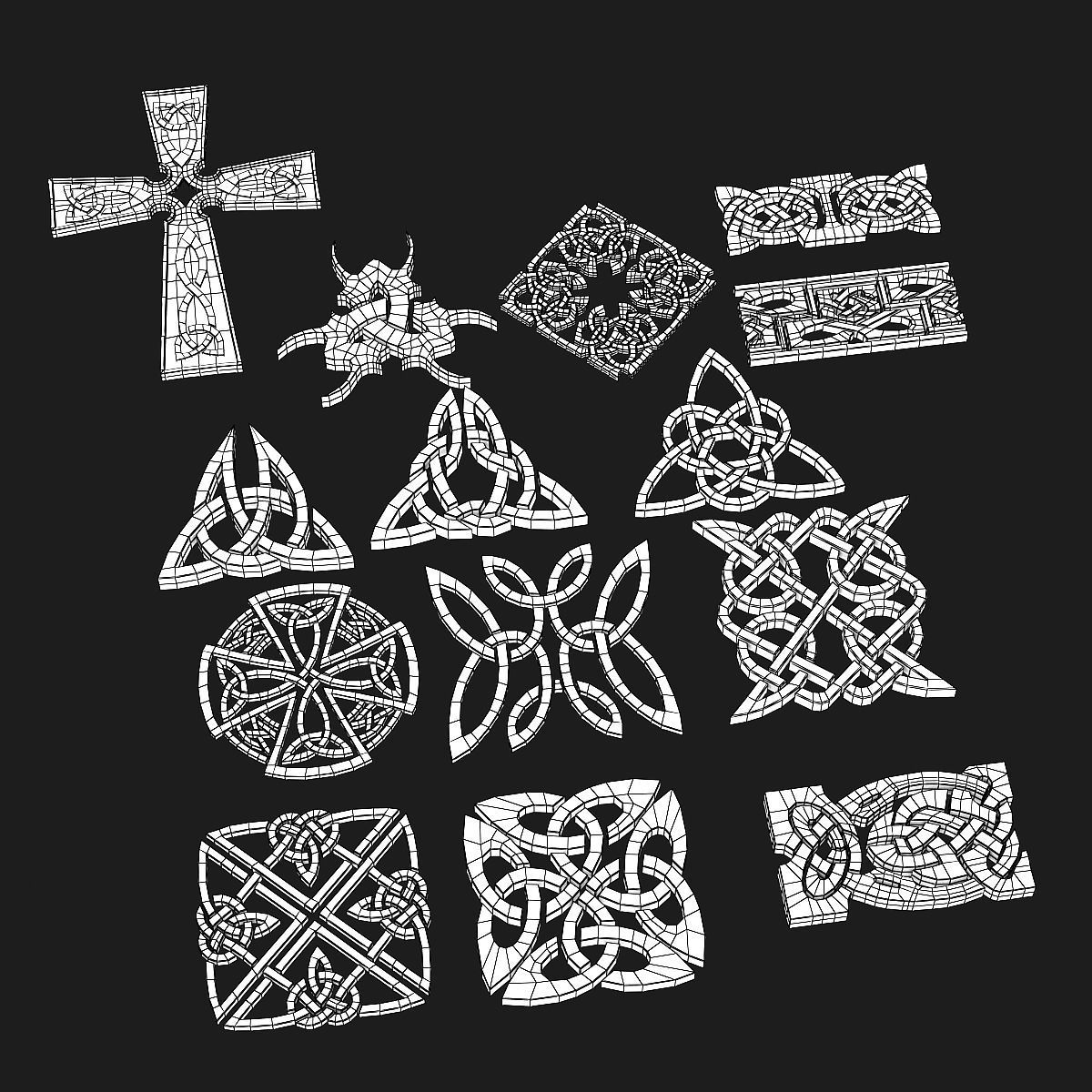 Celtic ornament pack 3 model 3D model_7