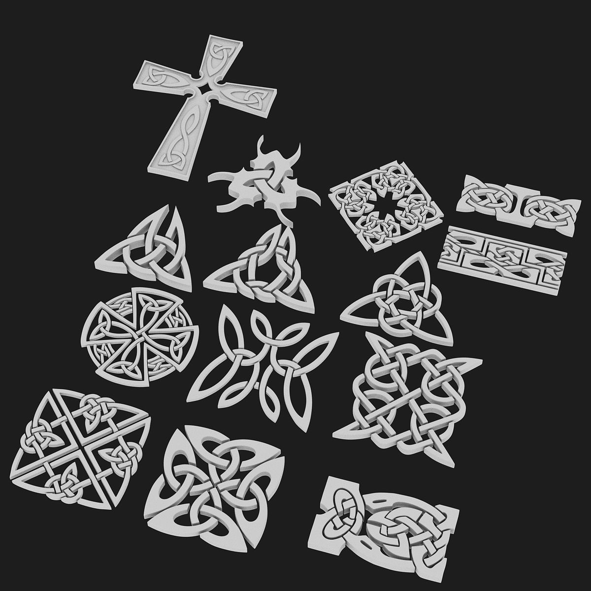 Celtic ornament pack 3 model 3D model_2