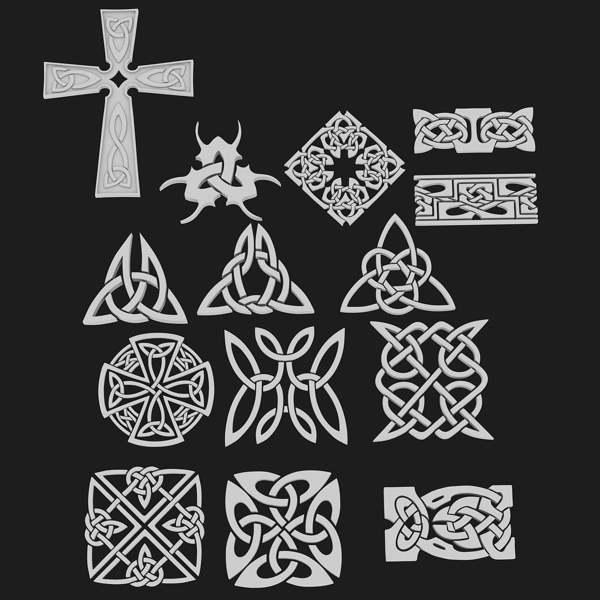 Celtic ornament pack 3 model 3D model_3