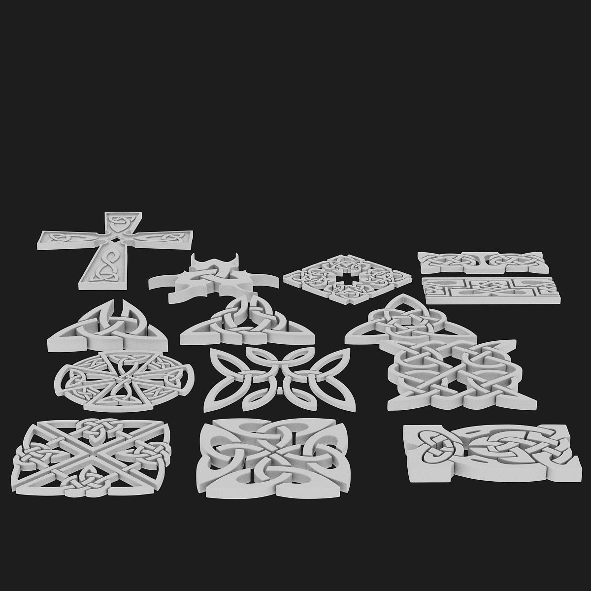 Celtic ornament pack 3 model 3D model_5