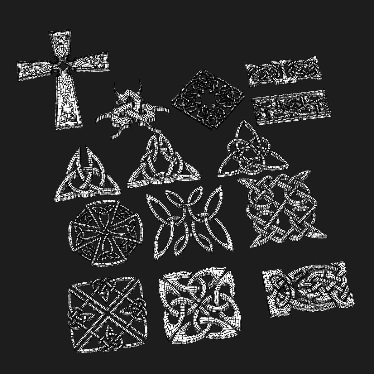 Celtic ornament pack 3 model 3D model_8