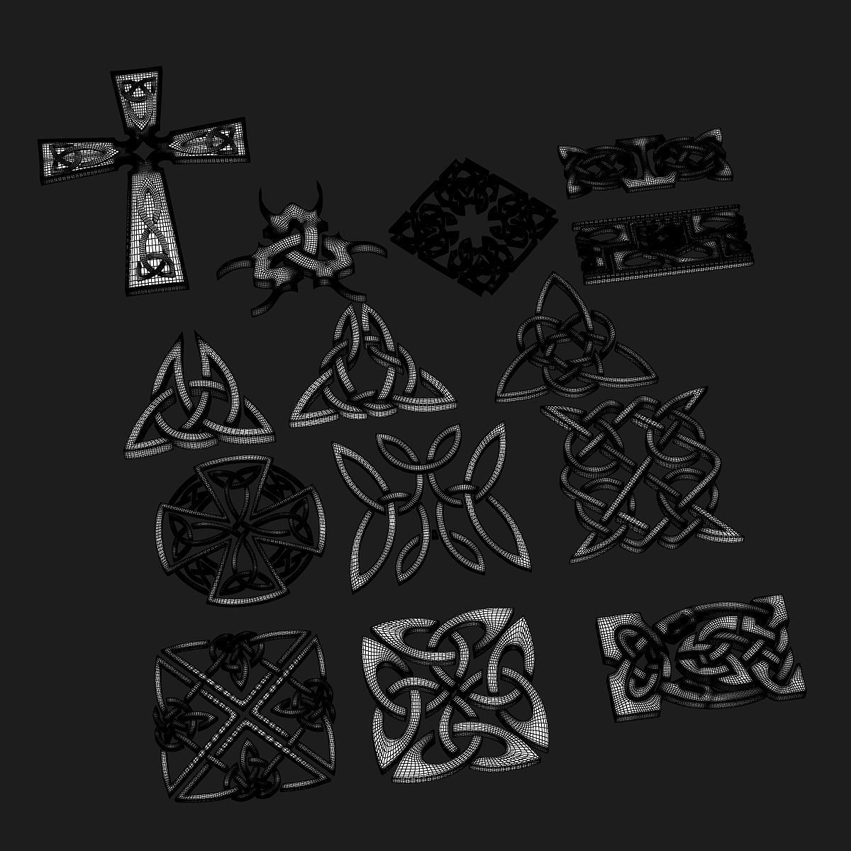 Celtic ornament pack 3 model 3D model_9