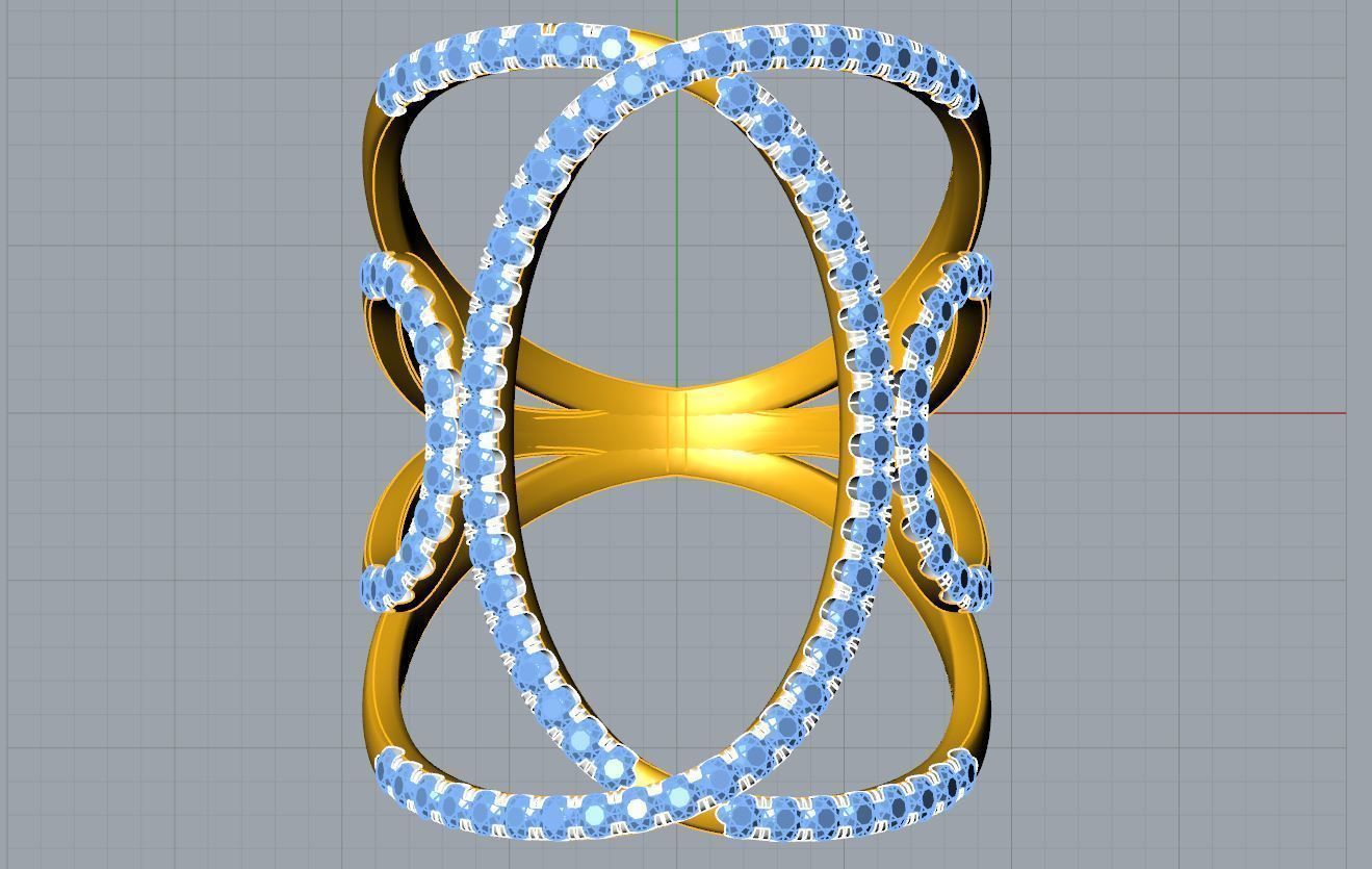 Multi Loop Wide Ring 3D print model_5