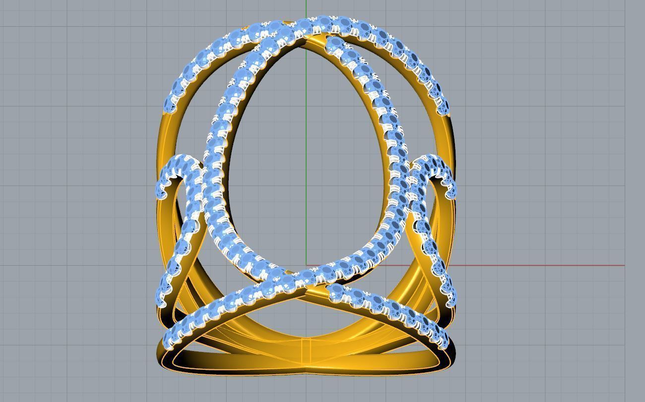 Multi Loop Wide Ring 3D print model_7