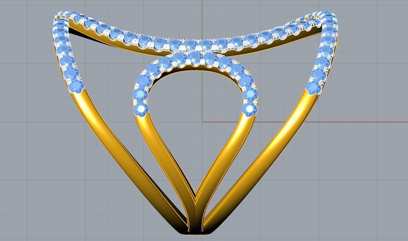 Multi Loop Wide Ring 3D print model_8