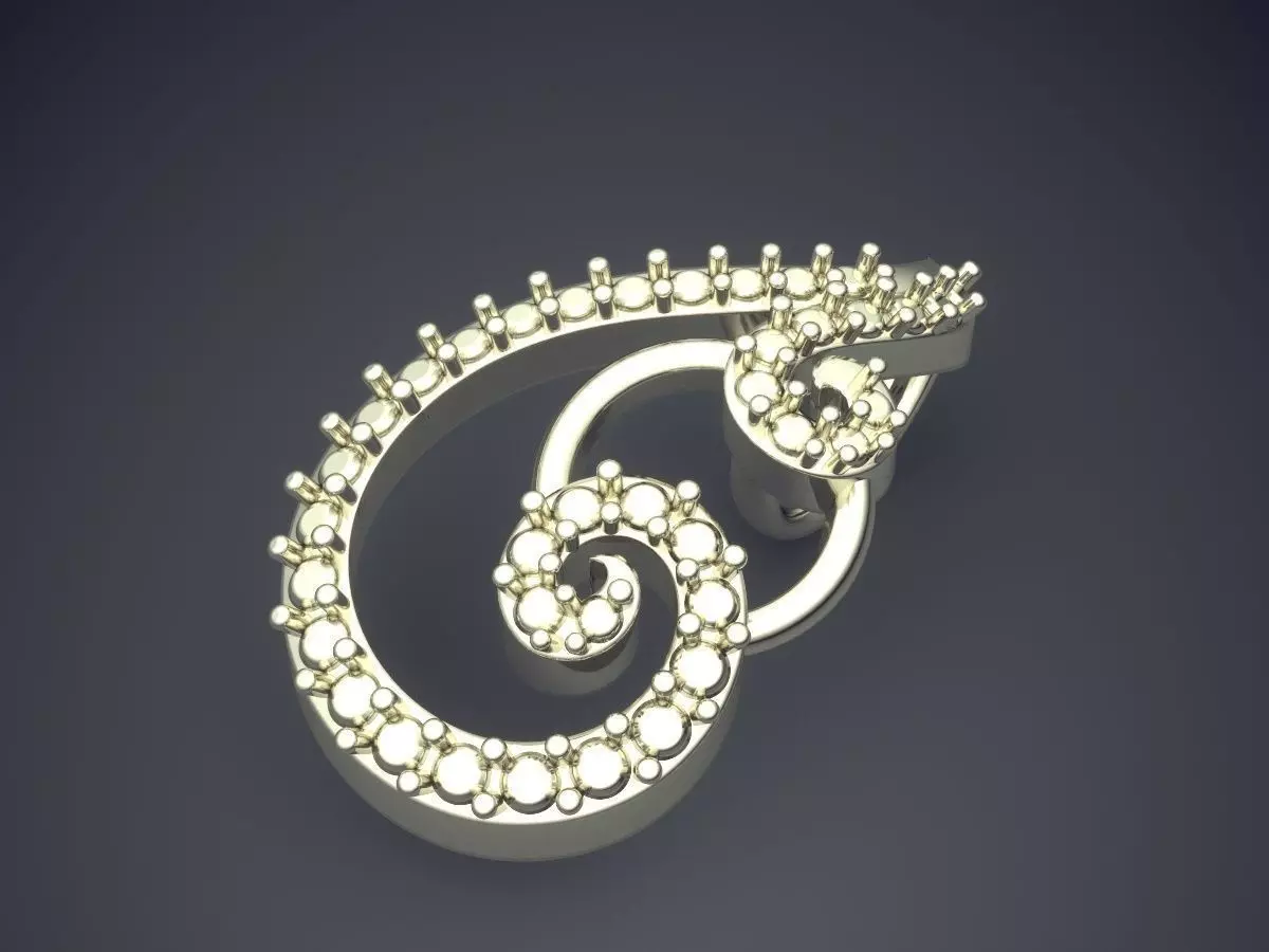 Swirl Shape Pendant ps-391 3D print model_1
