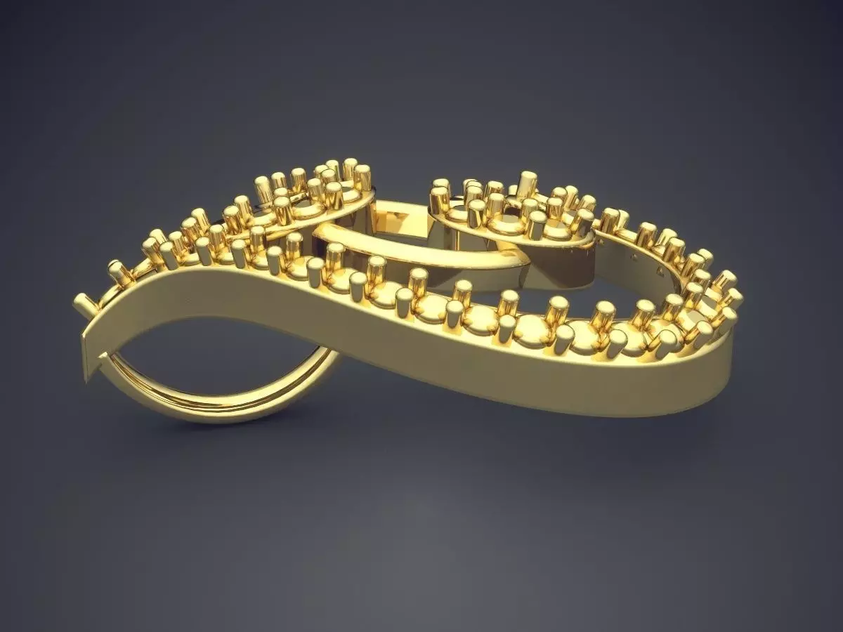 Swirl Shape Pendant ps-391 3D print model_3