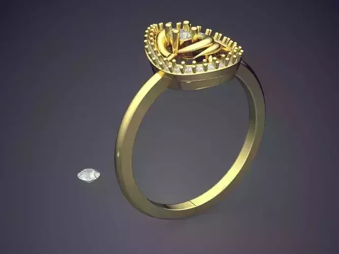 Thin Ring With Diamonds p-1757R