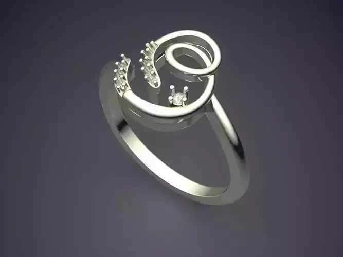 Swirl-shaped Ring With Diamonds p-1696R