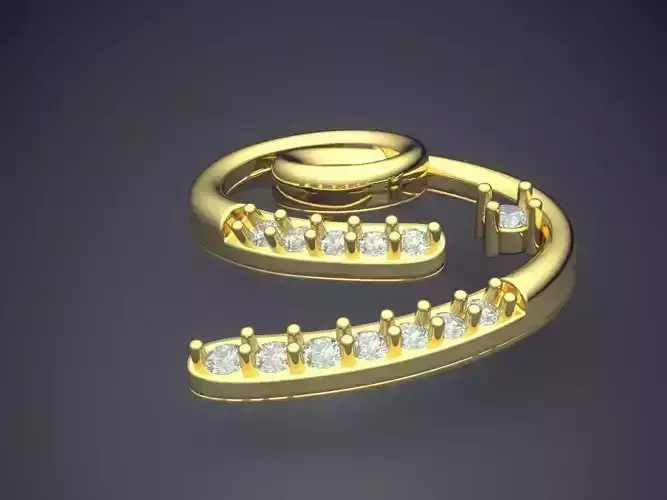 Swirl Shape Pendant With Diamonds p-1696