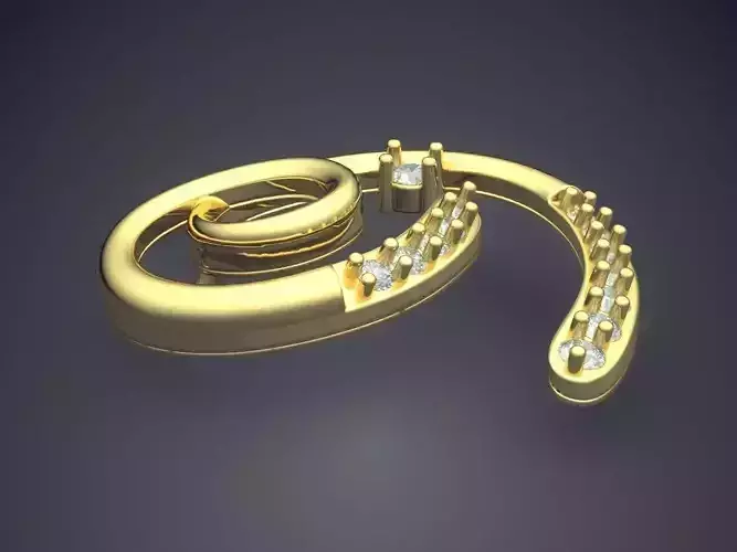 Swirl Shape Pendant With Diamonds p-1696