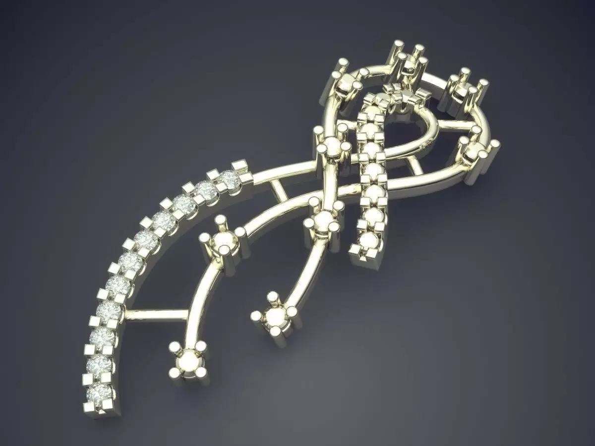Pendant With Diamonds ZA-PN-3883 3D print model_1