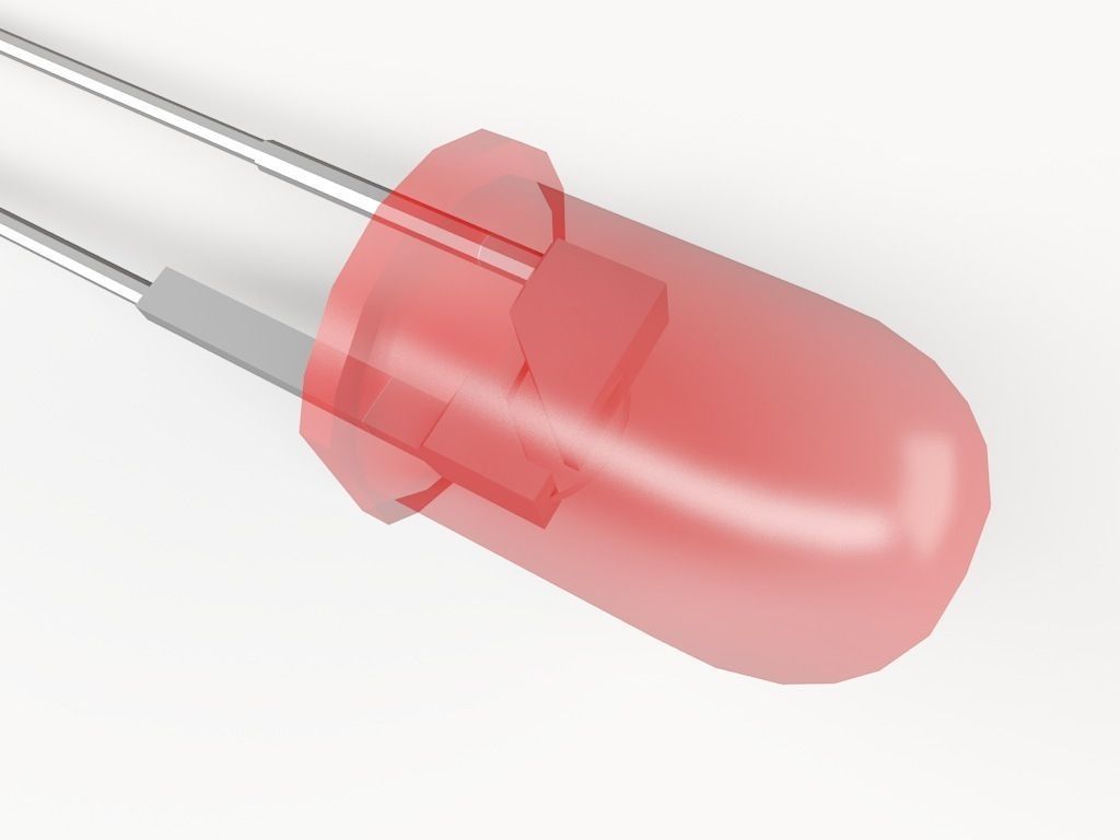 LED element Low-poly 3D model_1