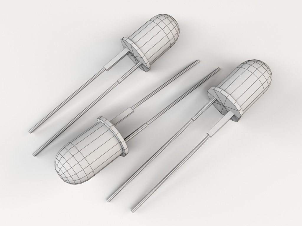 LED element Low-poly 3D model_2