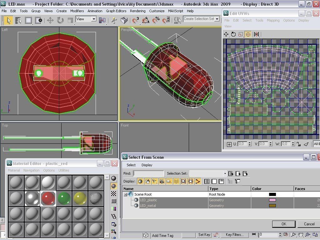 LED element Low-poly 3D model_5