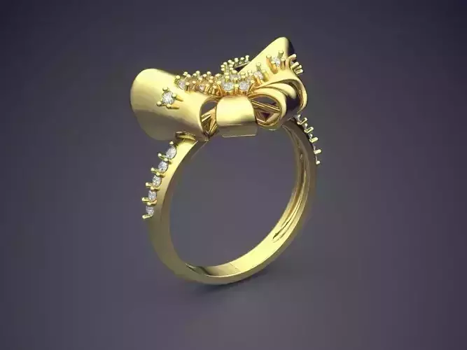 Ribbon Bow Shape Ring VJR82 3D print model