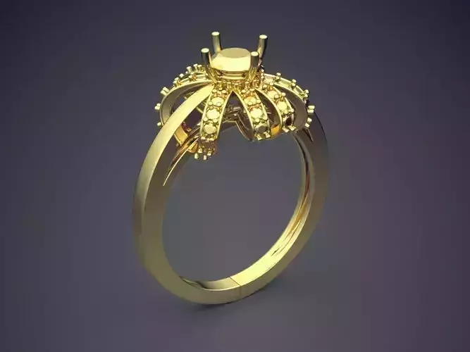 Thin Classic Engagement Ring VJR76 3D print model