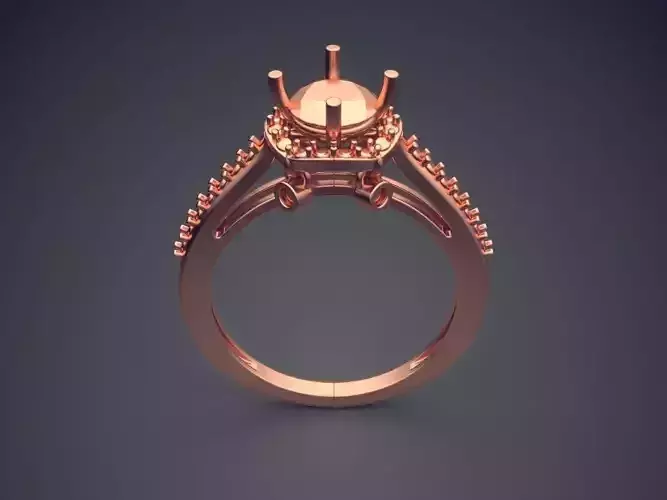 Luxury Ring With Tiny Diamonds On Sides VJR71