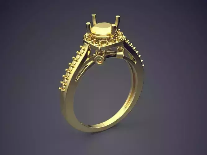 Luxury Ring With Tiny Diamonds On Sides VJR71 3D print model