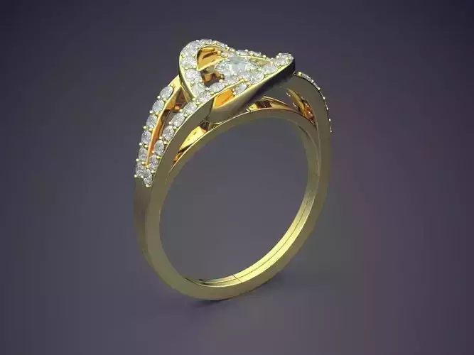 Luxury Ring With Complex Ornament Covered In Diamonds VJR68 1 3D print model
