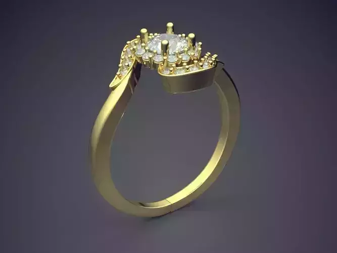 Curved Ring With Diamonds VJR140