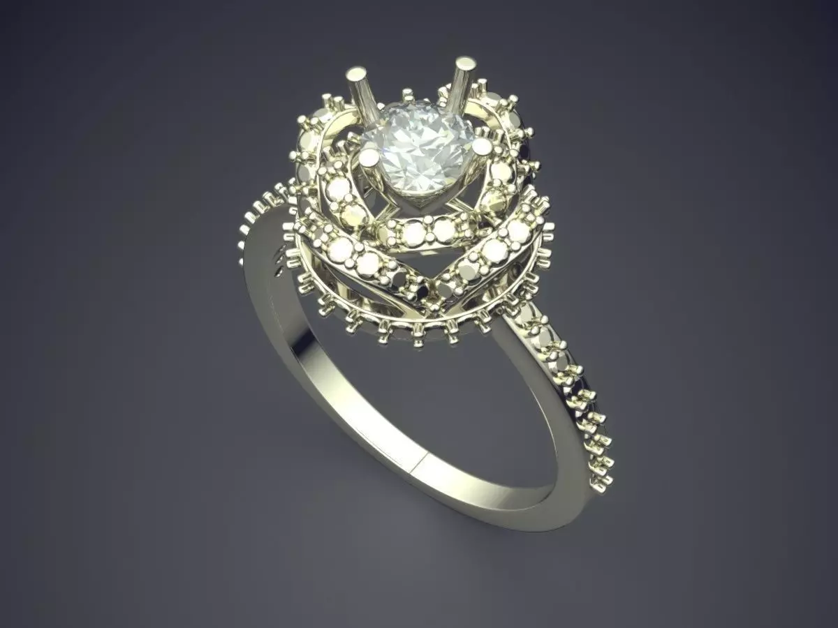 Ring With Diamonds VJR107 3D print model_1