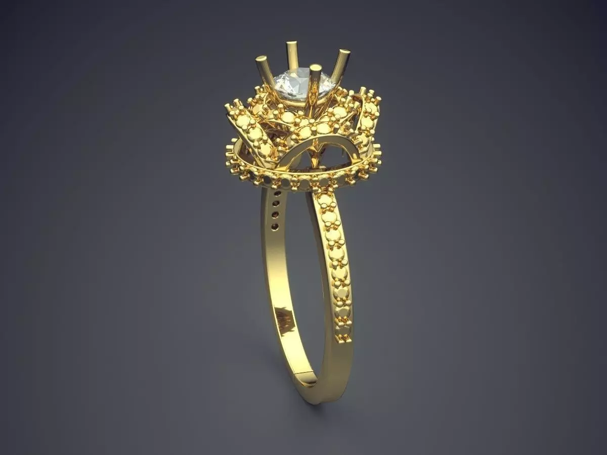 Ring With Diamonds VJR107 3D print model_3