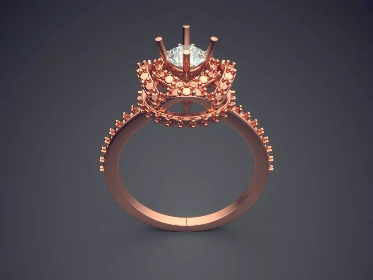Ring With Diamonds VJR107 3D print model_2