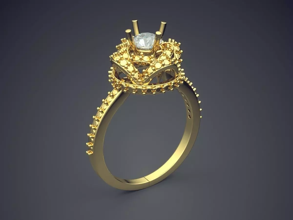 Ring With Diamonds VJR107 3D print model_0