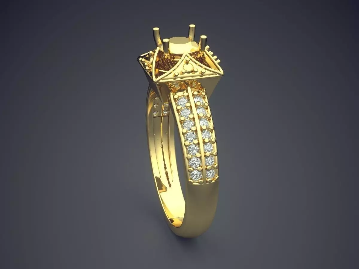 Ring With Diamonds VJR106 3D print model_3