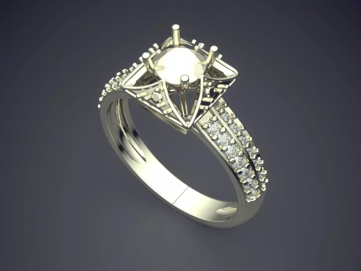 Ring With Diamonds VJR106 3D print model_1