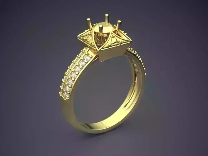 Ring With Diamonds VJR106 3D print model
