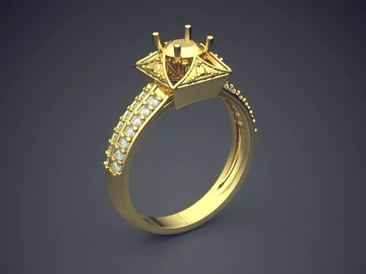 Ring With Diamonds VJR106 3D print model_0