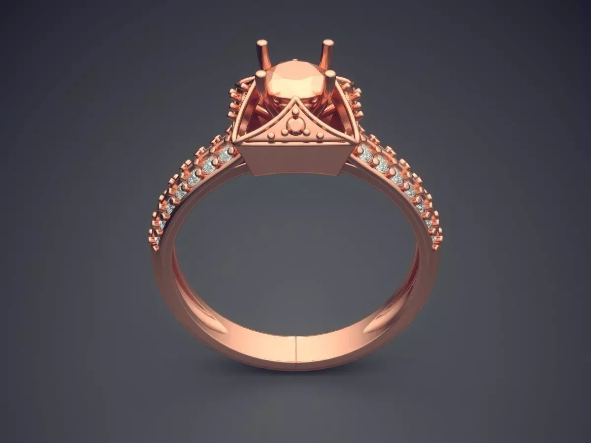 Ring With Diamonds VJR106 3D print model_2