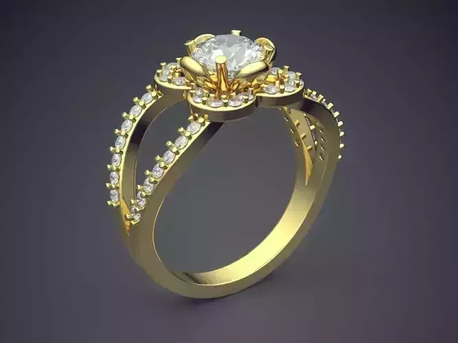 Ring With Diamonds VJR105 3D print model