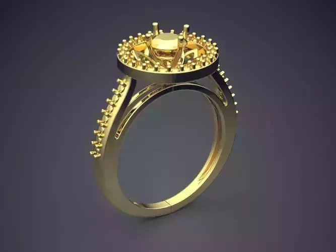 Ring With Diamonds VJR09 3D print model
