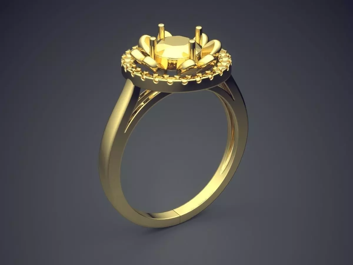 Ring engagement gold 3D print model_0