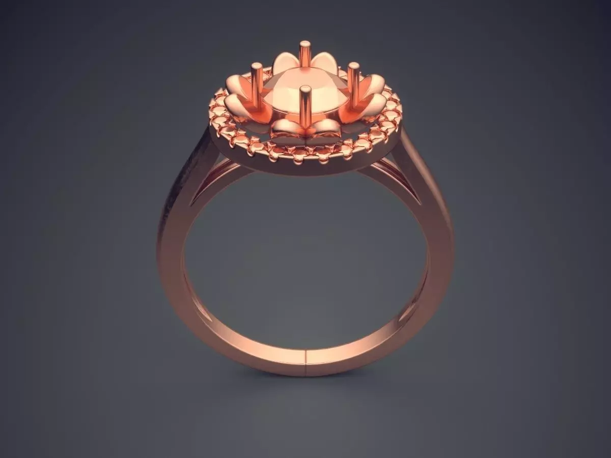 Ring engagement gold 3D print model_2