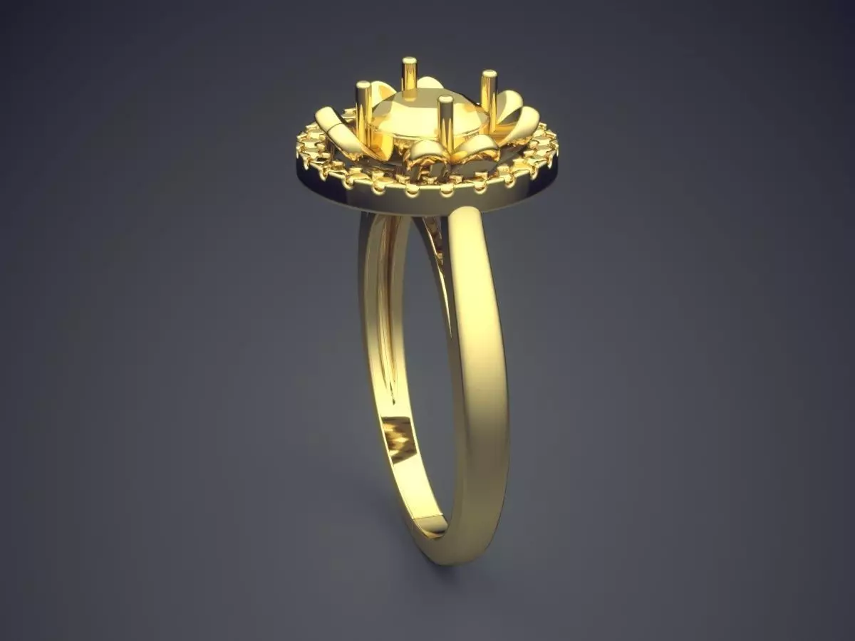 Ring engagement gold 3D print model_3