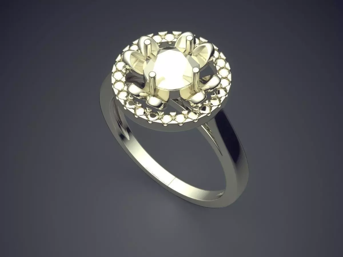 Ring engagement gold 3D print model_1