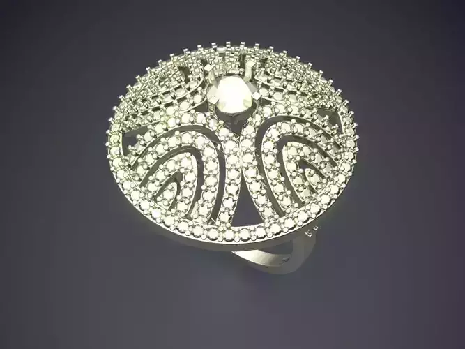 Ring silver with diamonds