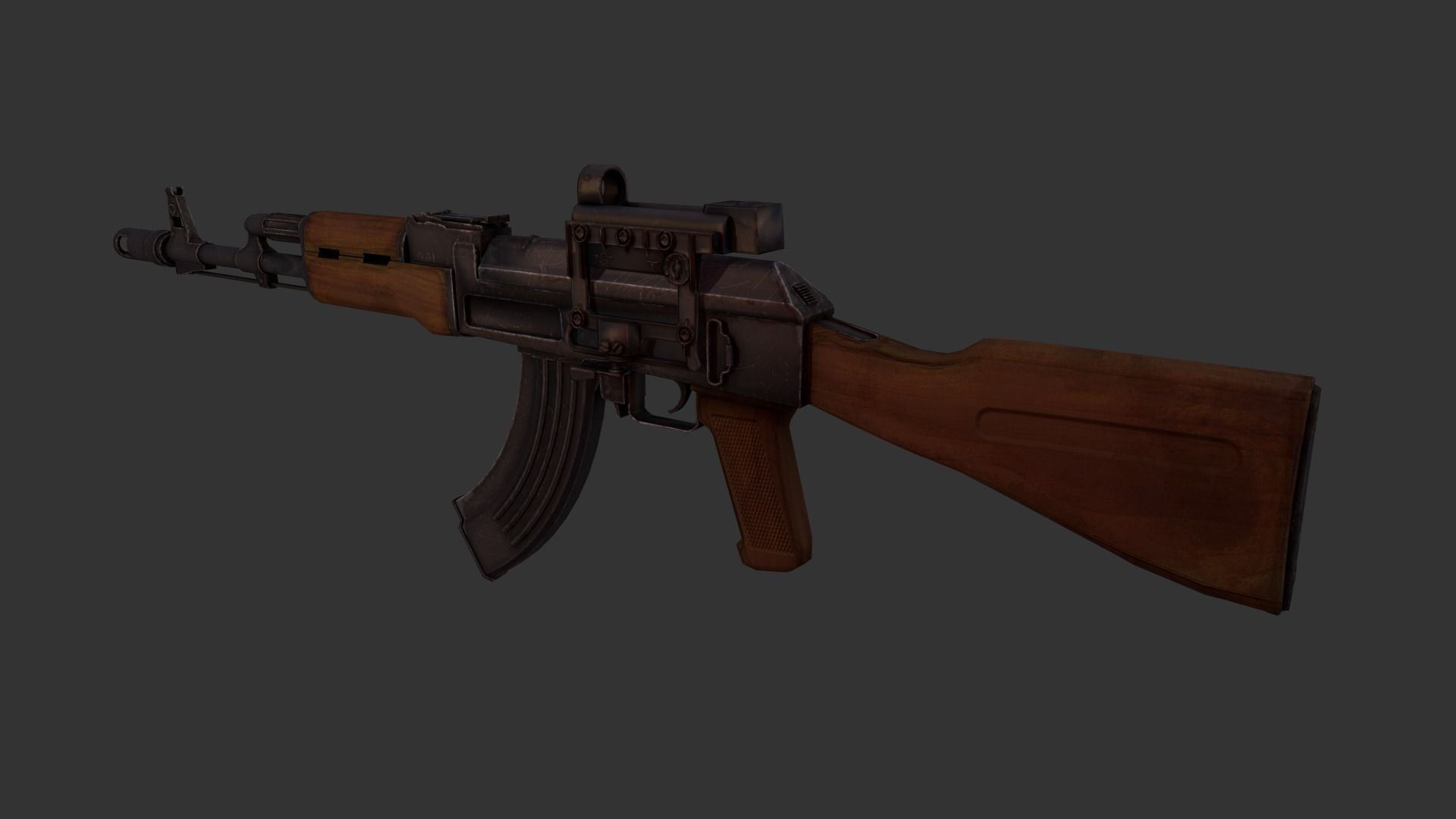 AK-74 rifle Low-poly 3D model_5