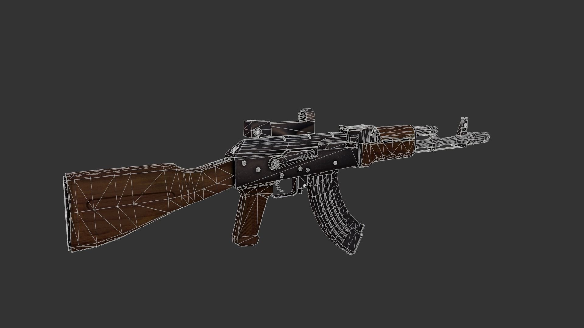 AK-74 rifle Low-poly 3D model_12