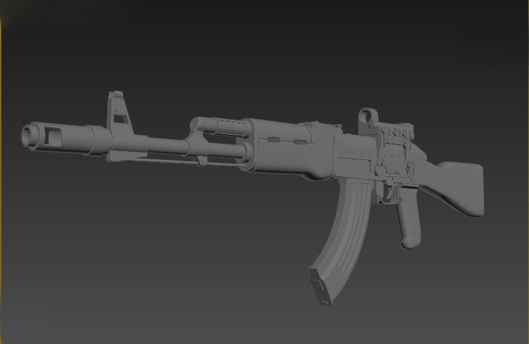 AK-74 rifle Low-poly 3D model_8