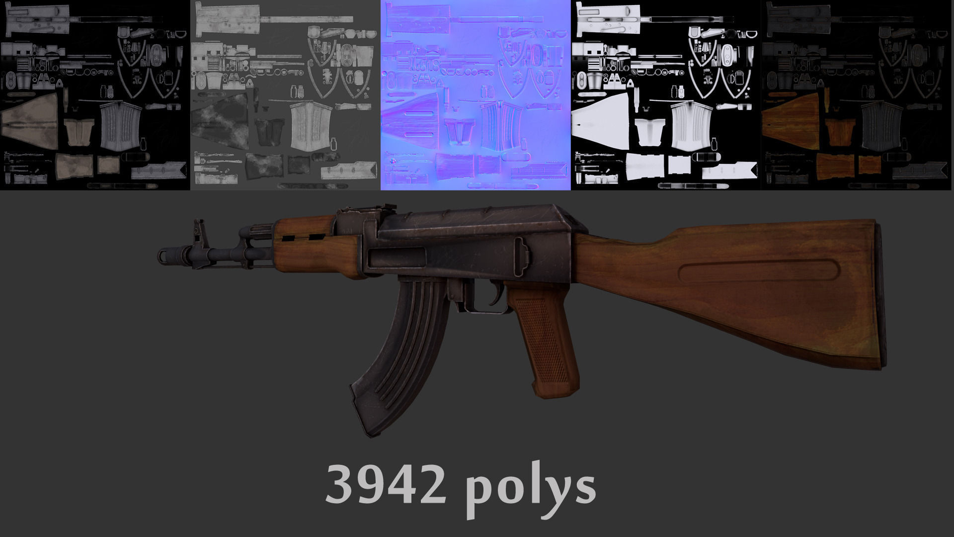 AK-74 rifle Low-poly 3D model_13