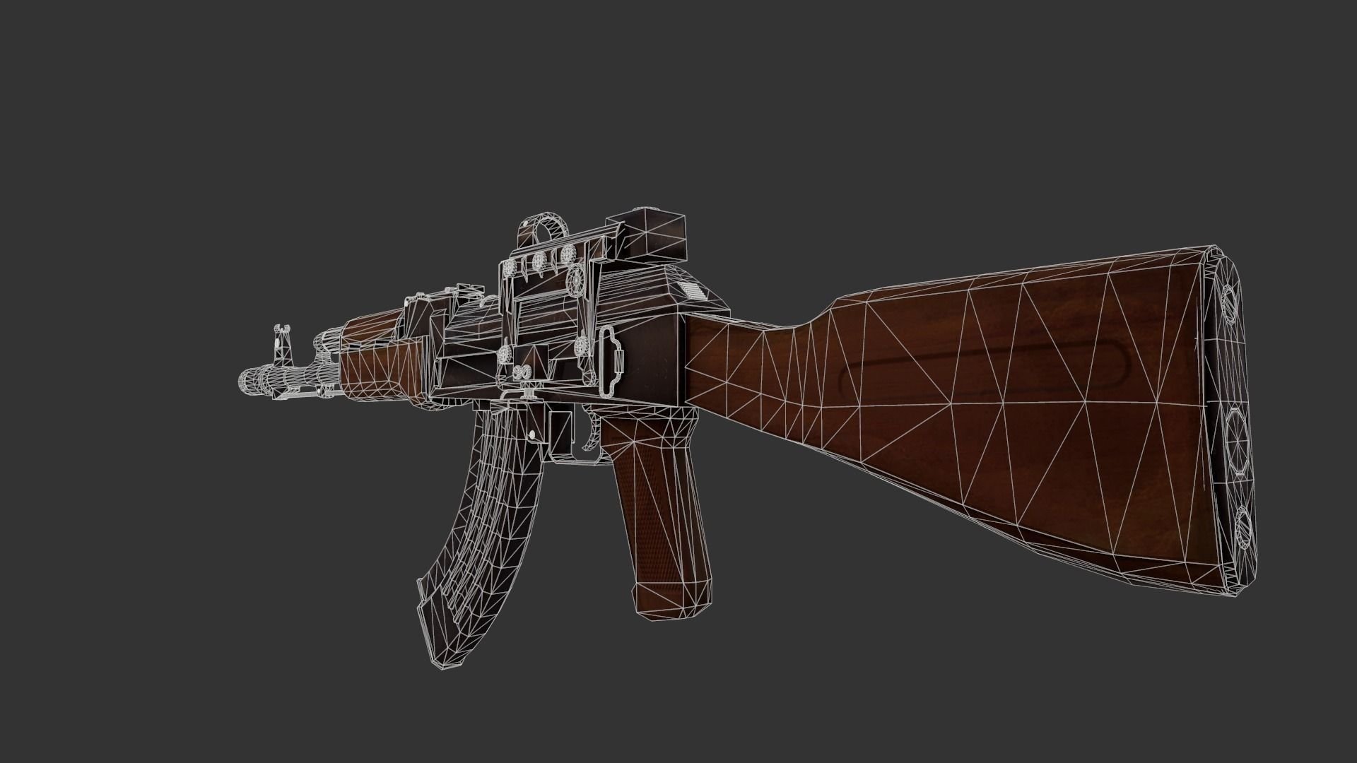 AK-74 rifle Low-poly 3D model_6