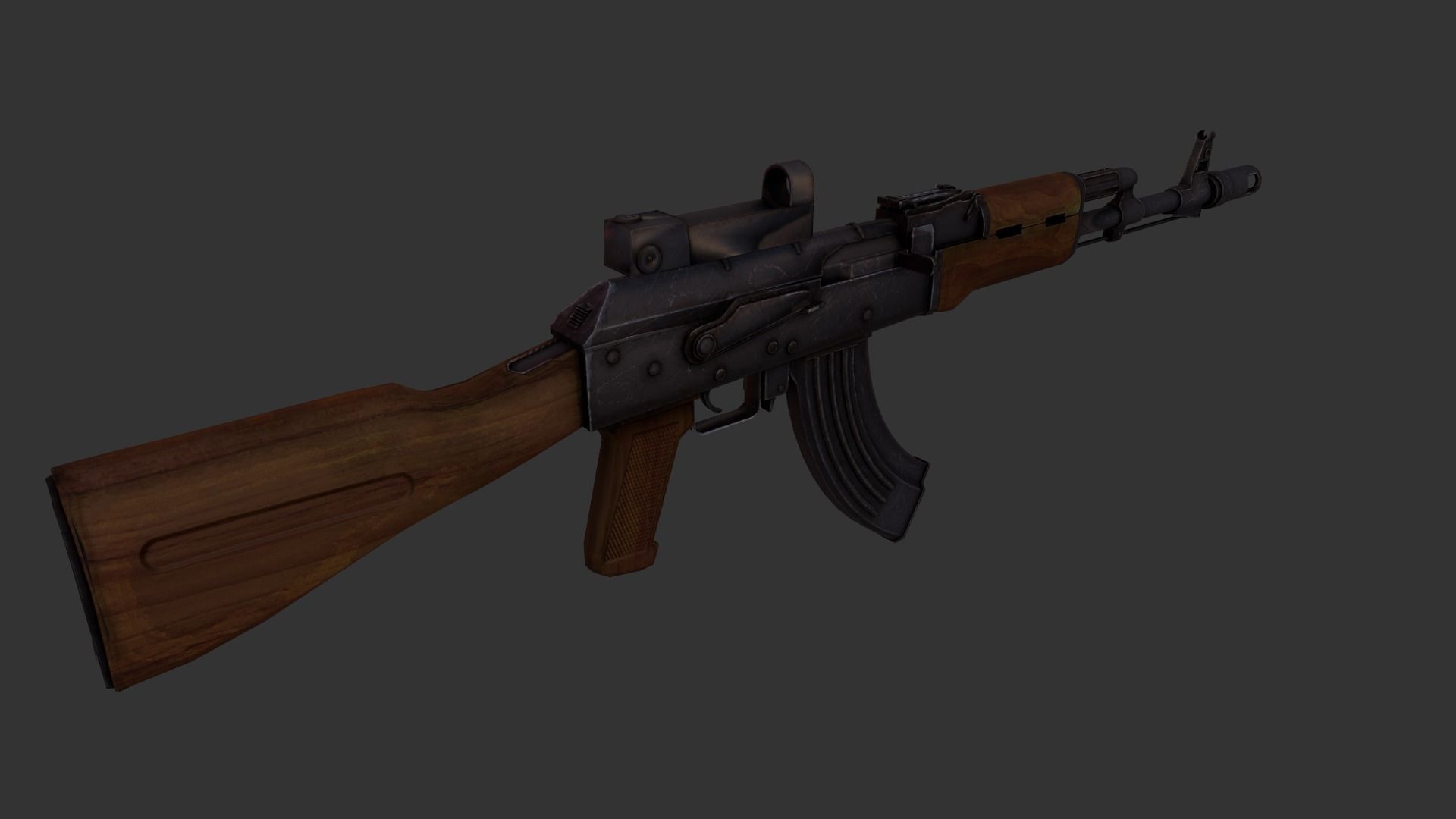 AK-74 rifle Low-poly 3D model_2