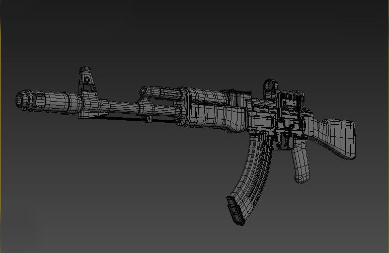 AK-74 rifle Low-poly 3D model_10